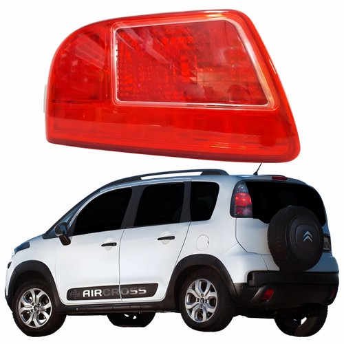 Refletor Traseiro Parachoque Citroen C3 Aircross 2011 Até 2015 Vermelho Cristal Lado Esquerdo Motorista