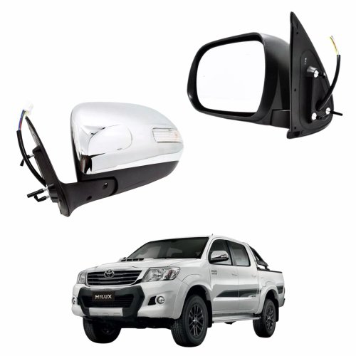 Retrovisor Toyota Hilux SRV 2012 2013 2014 2015 Cromado Com Pisca Lado Esquerdo Motorista