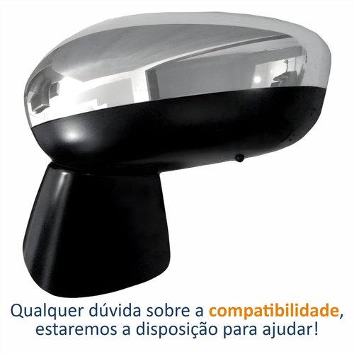 Retrovisor Citroen Aircross 2011 2012 2013 2014 2015 Elétrico Capa Cromada Com Sensor De Temperatura Lado Esquerdo Motorista