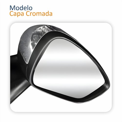 Retrovisor Citroen Aircross 2011 2012 2013 2014 2015 Elétrico Capa Cromada Com Sensor De Temperatura Lado Esquerdo Motorista