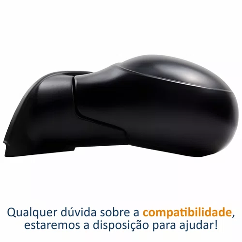 Retrovisor Citroen C3 2003 Até 2011 Manual Com Capa Lisa Lado Esquerdo Motorista