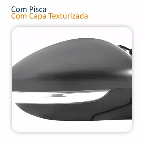Retrovisor Citroen C4 Cactus 2018 Até 2024 Elétrico Com Pisca Com Sensor Texturizado Lado Direito Passageiro