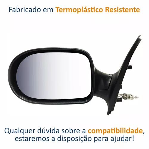 Retrovisor Fiat Palio 2008 Até 2011 2 Portas Com Controle METAGAL Lado Esquerdo Motorista