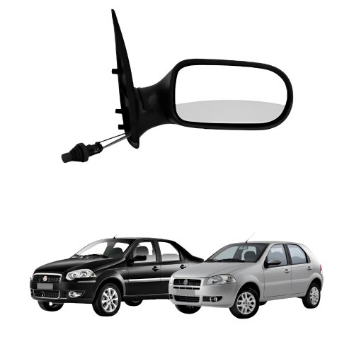 Retrovisor Fiat Palio 2008 Até 2011 Siena 2009 Até 2012 4 Portas Com Controle Lado Esquerdo Motorista