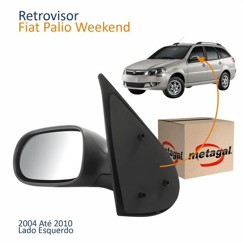 Retrovisor Fiat Palio Weekend 2004 Até 2010 4 Portas Sem Controle Lado Esquerdo Motorista