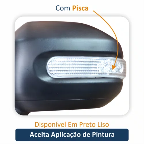Retrovisor Fiat Palio Weekend Adventure Locker 2008 Até 2012 Com Controle Com Pisca Lado Esquerdo Motorista