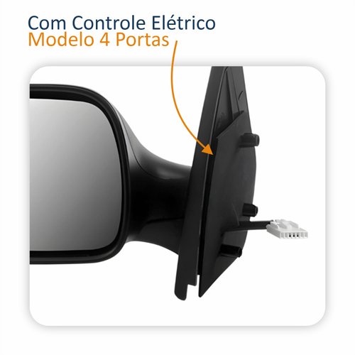 Retrovisor Fiat Siena Atractive 4 Portas 2011 Até 2015 Elétrico Lado Esquerdo Motorista