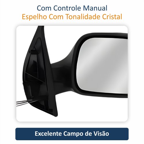 Retrovisor Fiat Siena Es Attractive 2011 2012 4 Portas Com Controle METAGAL Lado Direito Passageiro
