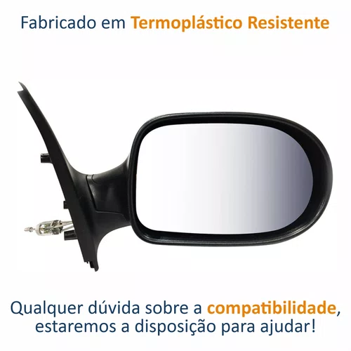 Retrovisor Fiat Strada 2008 Até 2011 2 Portas Com Controle METAGAL Lado Direito Passageiro