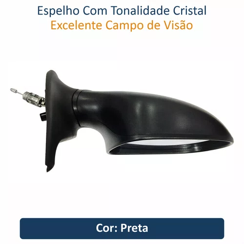 Retrovisor Fiat Strada 2008 Até 2011 2 Portas Com Controle METAGAL Lado Direito Passageiro