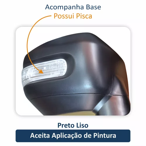 Retrovisor Fiat Strada Adventure Locker 2011 Até 2013 Com Controle Com Pisca METAGAL Lado Direito Passageiro