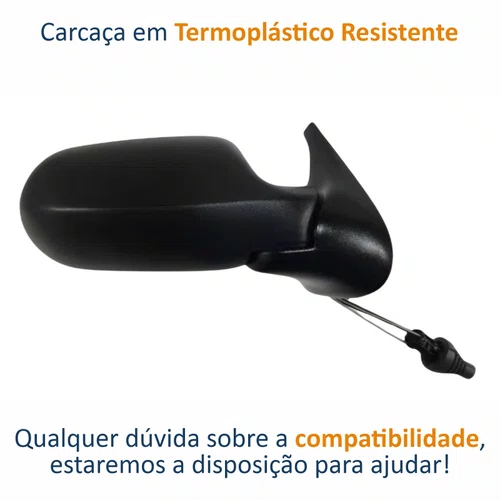 Retrovisor Fiat Uno Economy 2009 Até 2012 4 Portas Com Controle Lado Direito Passageiro