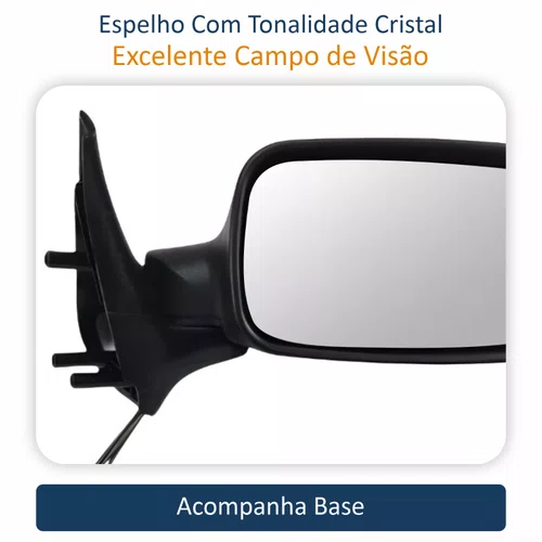 Retrovisor Fiat Uno Economy 2009 Até 2012 4 Portas Com Controle Lado Direito Passageiro