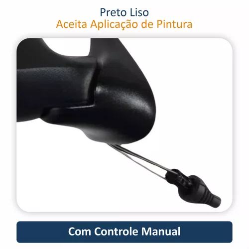 Retrovisor Fiat Uno Economy 2009 Até 2012 4 Portas Com Controle Lado Direito Passageiro