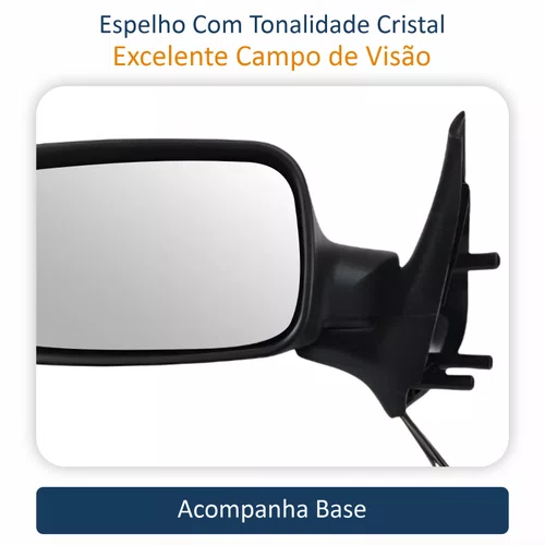 Retrovisor Fiat Uno Economy 2009 Até 2012 4 Portas Com Controle Lado Esquerdo Motorista