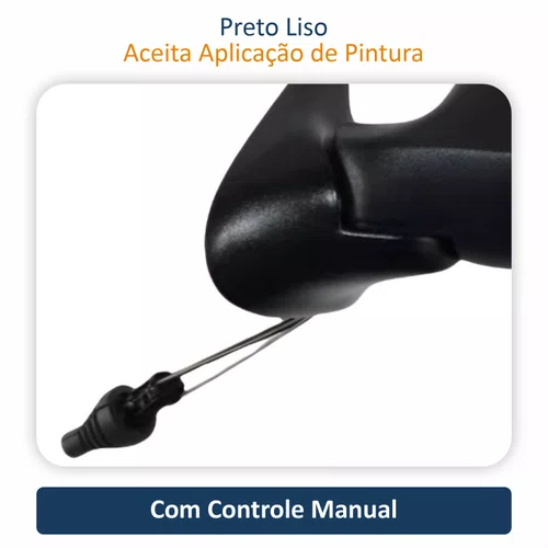 Retrovisor Fiat Uno Economy 2009 Até 2012 4 Portas Com Controle Lado Esquerdo Motorista