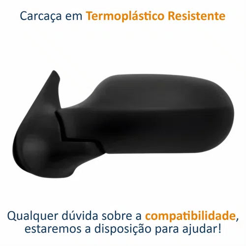 Retrovisor Fiat Uno Economy 2009 Até 2012 4 Portas Sem Controle Lado Esquerdo Motorista