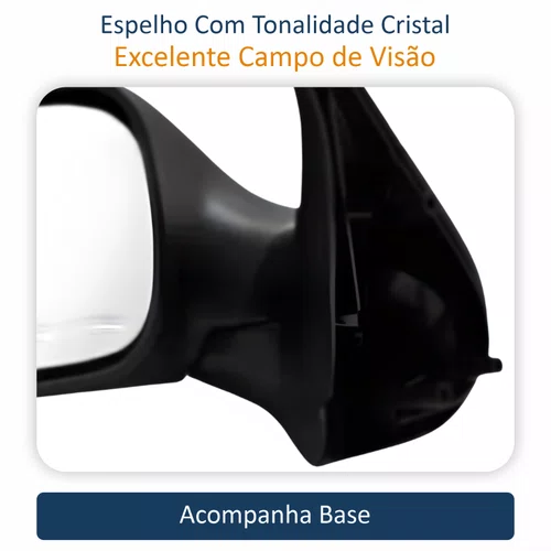 Retrovisor Fiat Uno Economy 2009 Até 2012 4 Portas Sem Controle Lado Esquerdo Motorista