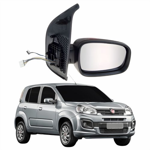 Retrovisor Fiat Uno Vivace 2015 Até 2019 4 Portas Elétrico Com Pisca Lado Direito Passageiro Original