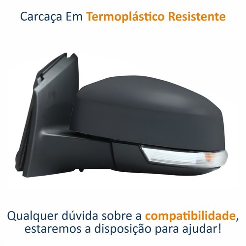 Retrovisor Ford Focus 2014 Até 2016 Com Pisca Elétrico e Luz de Solo Lado Esquerdo Motorista