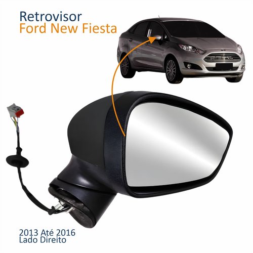 Retrovisor Ford New Fiesta 2013 2014 2015 2016 Elétrico Com Pisca Lado Direito Passageiro