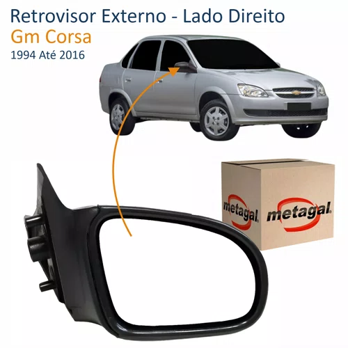 Retrovisor Gm Corsa 1994 Até 2016 2 4 Portas Sem Controle Lado Direito Passageiro