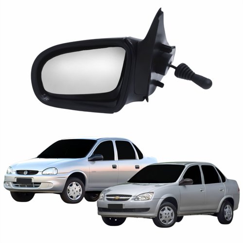 Retrovisor Gm Corsa 1994 Até 2010 Classic 2011 Até 2016 2 4 Portas Com Controle Lado Esquerdo Motorista