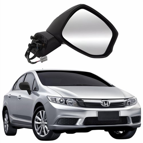Retrovisor Honda Civic 2012 2013 2014 2015 2016 Elétrico Com 3 Fios Lado Direito Passageiro