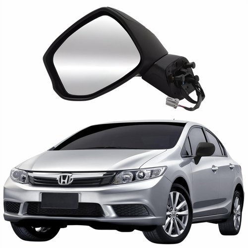 Retrovisor Honda Civic 2012 2013 2014 2015 2016 Elétrico Com 3 Fios Lado Esquerdo Motorista
