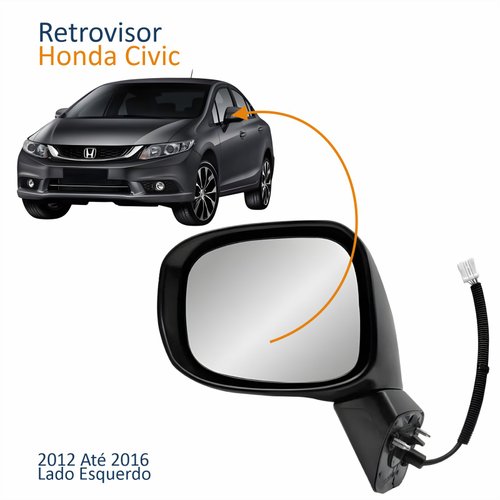 Retrovisor Honda Civic 2012 Até 2016 Elétrico Com Pisca Lado Esquerdo Motorista