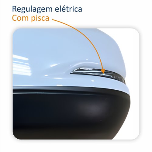 Retrovisor Honda Wrv 2018 2019 Elétrico Com Pisca 5 Fios Lado Esquerdo Motorista