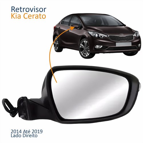 Retrovisor Kia Cerato 2014 Até 2019 Elétrico Com Pisca Lado Direito Passageiro