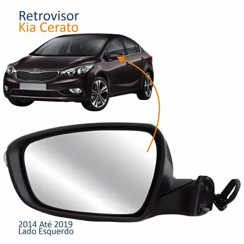 Retrovisor Kia Cerato 2014 Até 2019 Elétrico Com Pisca Lado Esquerdo Motorista