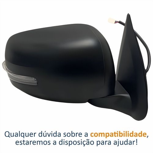 Retrovisor Mitsubishi L200 Triton 2017 2018 2019 2020 Elétrico Com Pisca Capa Preta Retrátil Lado Direito Passageiro