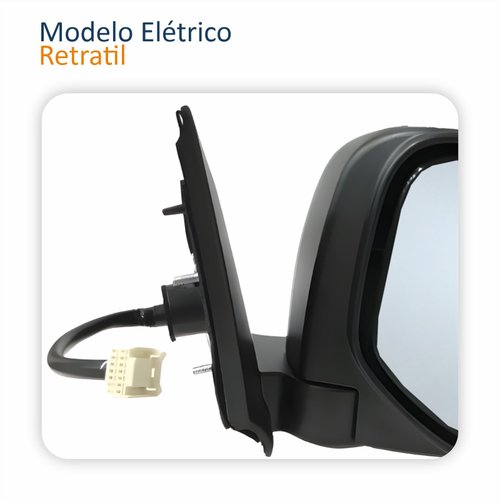 Retrovisor Mitsubishi L200 Triton 2017 2018 2019 2020 Elétrico Com Pisca Capa Preta Retrátil Lado Direito Passageiro
