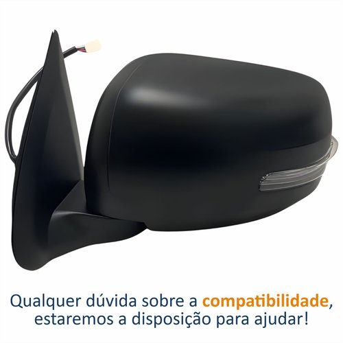 Retrovisor Mitsubishi L200 Triton 2017 2018 2019 2020 Elétrico Com Pisca Capa Preta Retrátil Lado Esquerdo Motorista