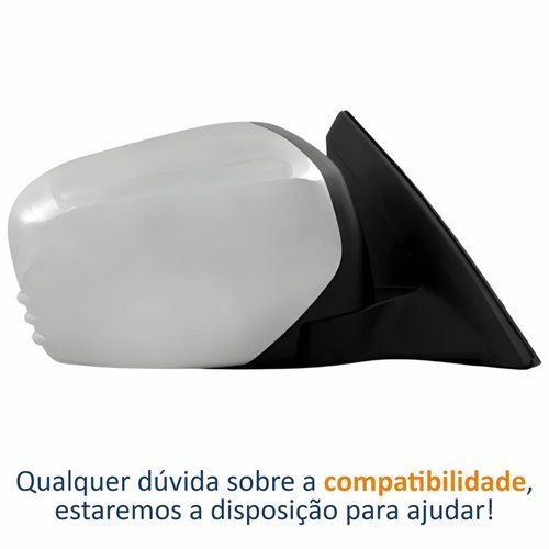 Retrovisor Mitsubishi Triton L200 2007 Até 2016 Elétrico Capa Cromada Lado Direito Passageiro