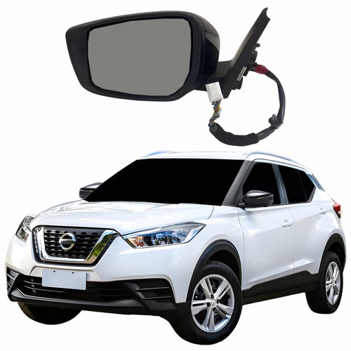 Retrovisor Nissan Kicks 2017 Até 2023 Com Pisca Foldway Câmera Lado Esquerdo Motorista Retrovisor Nissan Kicks 2017 Até 2023 Com Pisca Foldway Câmera Lado Esquerdo Motorista