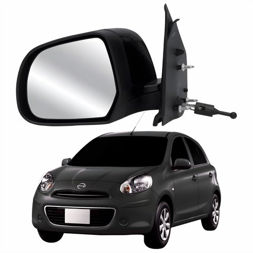 Retrovisor Nissan March 2011 2012 2013 Com Controle Lado Esquerdo Motorista