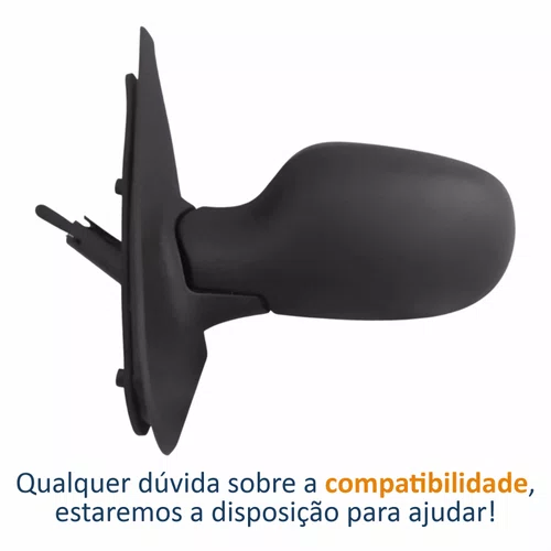 Retrovisor Renault Clio 2003 Até 2012 Com Controle Capa Texturizada Lado Esquerdo Motorista