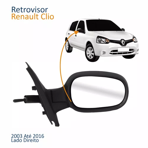 Retrovisor Renault Clio 2003 Até 2016 Com Controle Lado Direito Passageiro