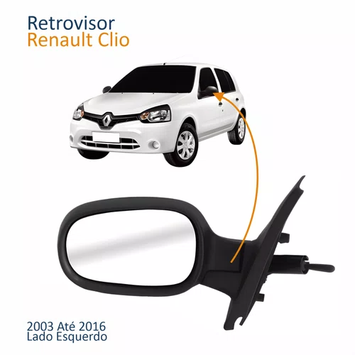 Retrovisor Renault Clio 2003 Até 2016 Com Controle Lado Esquerdo Motorista
