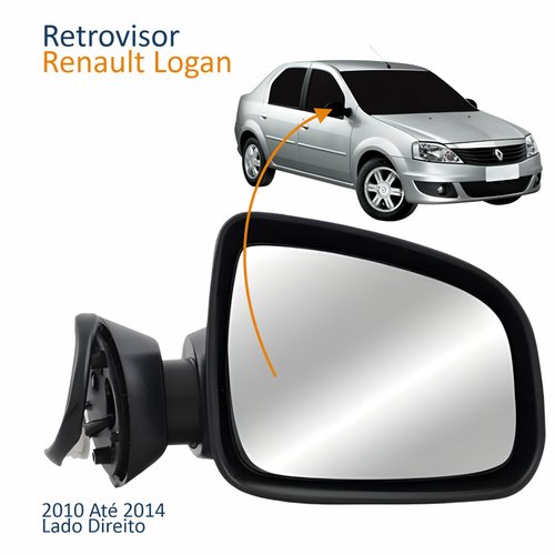 Retrovisor Renault Logan 2010 2011 2012 2013 2014 Elétrico Lado Direito Passageiro