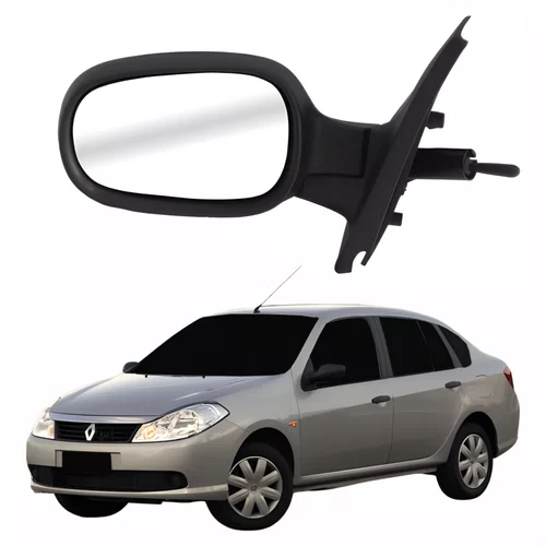 Retrovisor Renault Symbol 2009 Até 2012 Com Controle Capa Texturizada Lado Direito Passageiro