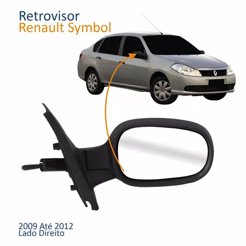 Retrovisor Renault Symbol 2009 Até 2012 Com Controle Lado Direito Passageiro