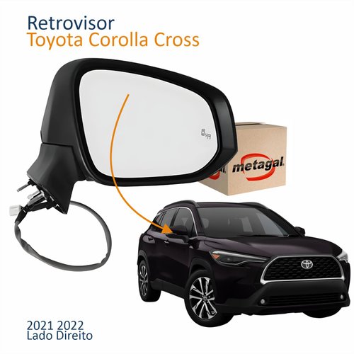 Retrovisor Toyota Corolla Cross 2021 2022 Elétrico Com Pisca Lado Direito Passageiro Original