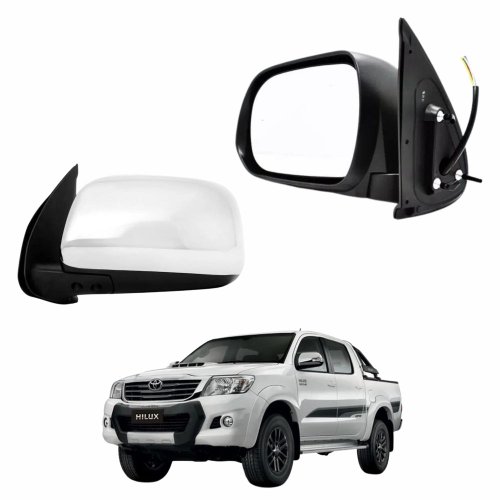 Retrovisor Toyota Hilux SRV 2012 2013 2014 2015 Cromado Sem Pisca Lado Esquerdo Motorista