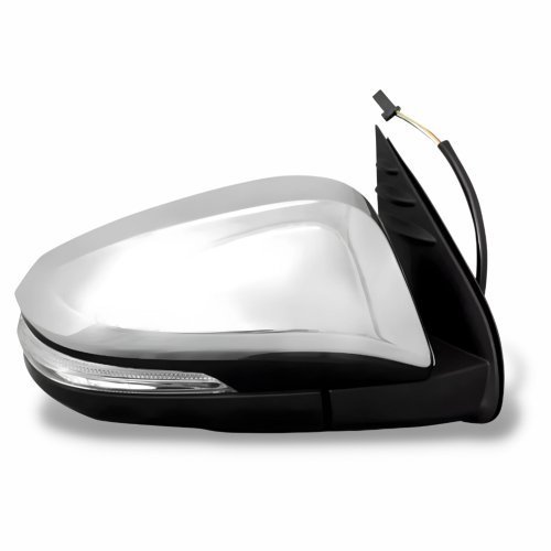 Retrovisor Toyota Hilux Sw4 2016 Até 2023 Elétrico Com Pisca Cristal Power Fold Luz De Cortesia Cromada Lado Direito Passageiro