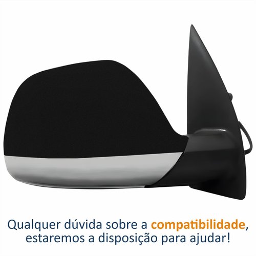 Retrovisor Vw Amarok 2017 Até 2024 Elétrico Cromado Com Aquecimento Capa Preto Texturizado Lado Direito Passageiro