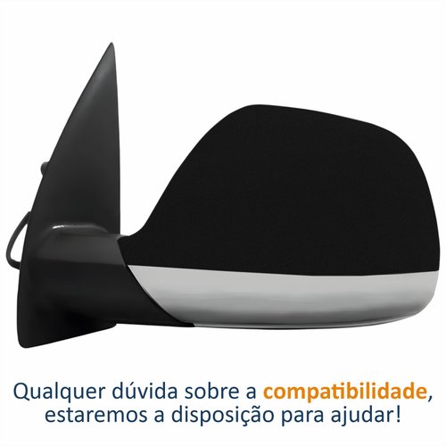 Retrovisor Vw Amarok 2017 Até 2024 Elétrico Cromado Com Aquecimento Capa Preto Texturizado Lado Esquerdo Motorista
